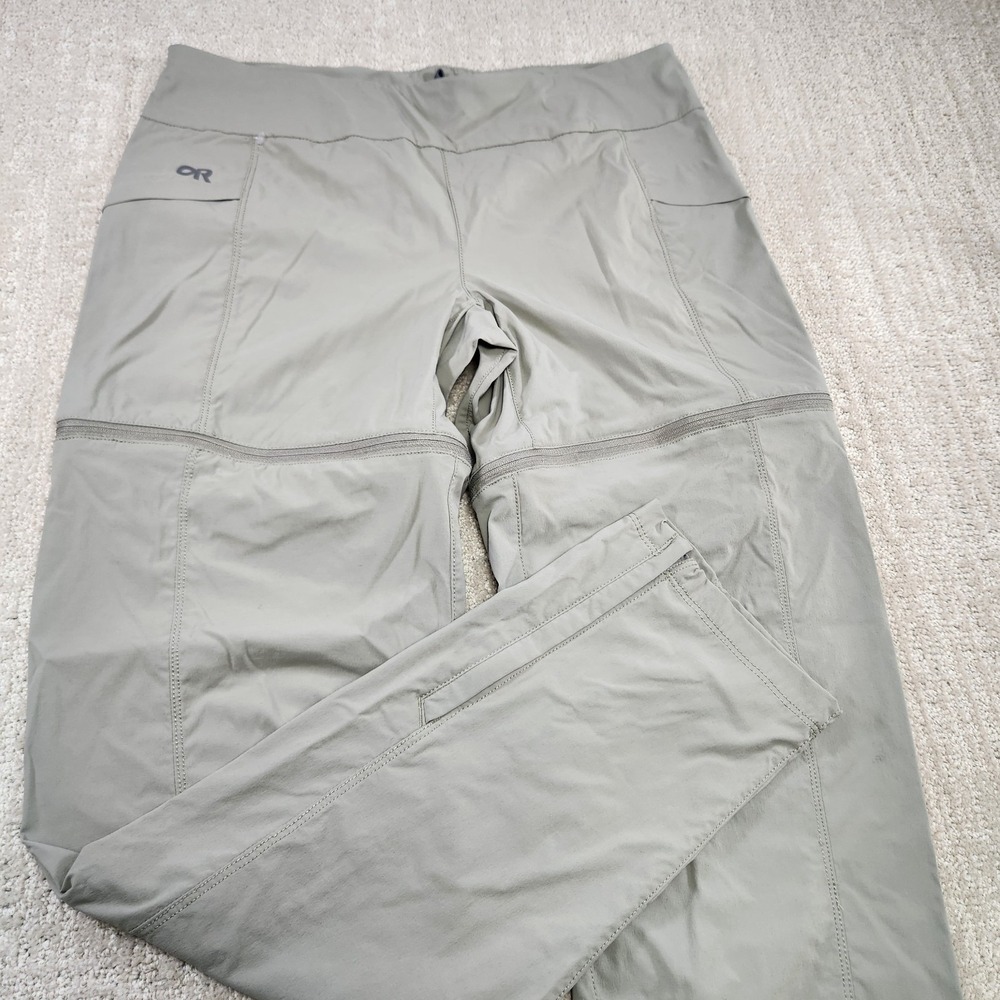 Outdoor Research Pants Women 8 Green Equinox Convertible Hiking Zip Off Stretch